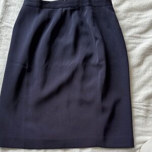 Larry Levine Dark Navy Tailored Pencil Skirt